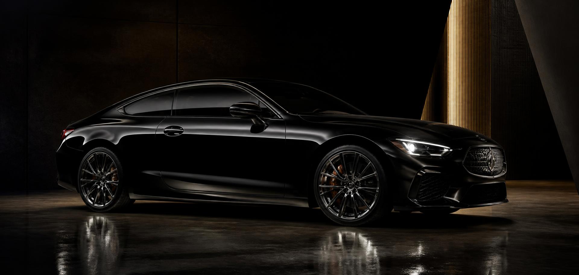 Freshly detailed black luxury sports coupe